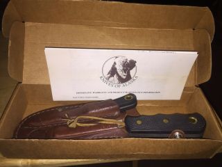 Knives Of Alaska Brown Bear / Cub Combo Leather Sheath Sharpener Box Papers