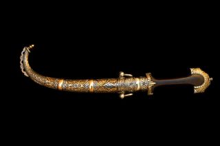 Kurdish Islamic Dagger Silver Damascus Wootz Knife Sword Turkish Ottoman