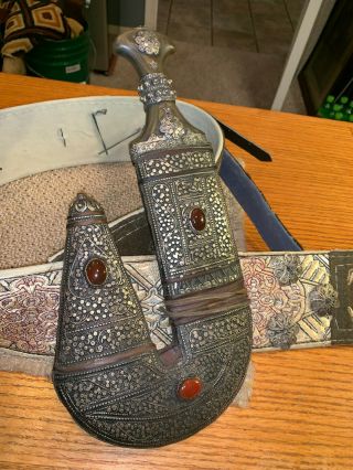 Jambiya Dagger,  Middle Eastern Knife,  Yemen Saudi Arabia,  Incredible Silver Work
