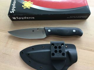 Spyderco Serrata Knife Cast 440c Steel Drop Point Fixed Blade G10 Handle