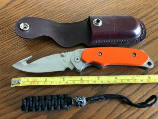 Buck Knife Model 276 Alpha Hunter W/ Bos Ats - 34 Blade & Hunter Orange Scales Usa