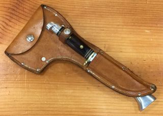 Western Axe / Hatchet & Knife Set W/ Leather Sheath W/ Belt Loop