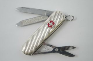Victorinox Sterling Silver Classic Spiral Pattern 925 Swiss Army Pocket Knife