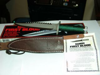 Rambo Iii Uc - Rb1 Knife W/ Leather Sheath,  C.  O.  A.  Designed By Jimmy Lile