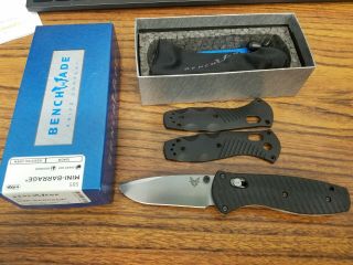 Benchmade Mini Barrage 585 - 2 With Orange Backspacer And Custom G10 Scales.