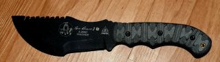Tops Tom Brown Tracker Knife Tbt - 010 - Rmt 11 7/8 " Overall.  6 1/4 " Black Traction