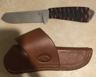 Elmax Knife By Cp Custom,  Calf Roping Special,  Steel Paracord Handle