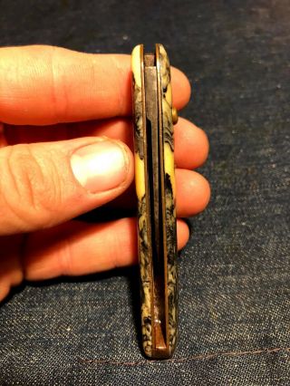 Antique 1920s Schrade Cut Co NY Dual Button Lock Pocket Knife Vtg Rare Celluloid 2