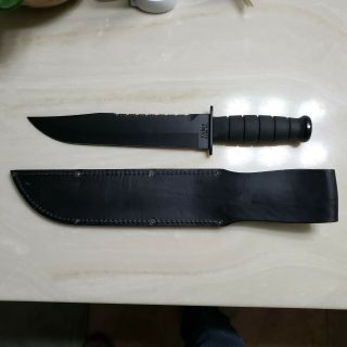 KA - BAR 2211 USA Olean,  NY Big Brother Fixed Knife w/Leather Sheath 2