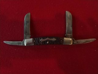 Vintage John Primble Belknap 4 - Blade Pocket Knife 5517 