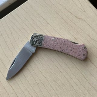 Tim Britton Custom Pink Lock - Back Knife Engraved Rare Quality