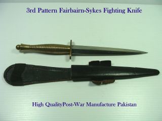 3rd Pattern British Commando Fairbairn Sykes Fighting Knife (post - War)
