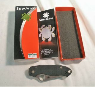 Spyderco Para 3 Pocketknife C223gp,  Black G10 Handle,