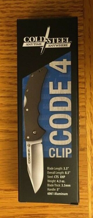 Cold Steel Code 4 Folding Pocket Knife - Clip Point