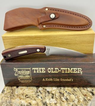 Schrade Usa Old Timer Drop Point Hunter Knife 154ot - Vintage Hunting Boot 1540t