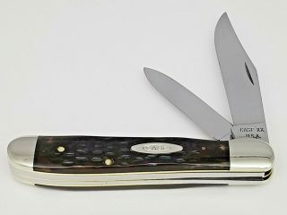 1977 3 Dot Case Xx 6249 Large Copperhead Knife 4 " Brown Appaloosa Bone Handles