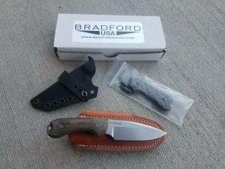 Bradford Knives Guardian 3 - N690 Stainless Stonewashed Finish,  Green 3d Scales