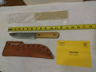 COLD STEEL HUDSON BAY TOOL CARBON V Knife W/ Leather Sheath In The Box 3