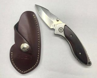 Leroy Remer Buck Knife 2711 Mini Alpha Bos 154cm Blade Wood Handle W/ Sheath