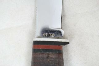 Vintage 1965 - 69 Case XX USA SAB 365 Hunting Knife Stacked Handle Leather Sheath 3
