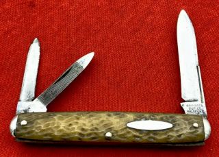 Vintage Schrade Cut Co Walden,  N.  Y.  3 - Blade Whittler Pocket Knife C.  1917 - 1946