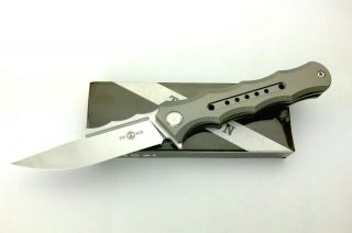 Usa Twosun Knives Ts165 Titanium Sandvik 12c27 Wong Design Folding Pocket Knife