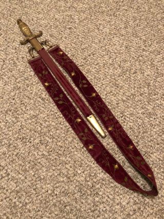 Antique Vintage Ceremonial Theatrical Sword Knife Knights Of Templar Columbus