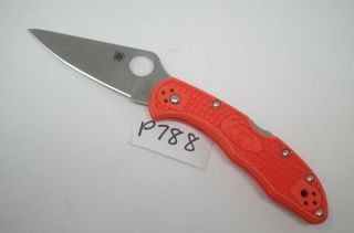 Orange Spyderco Delica 4 Folding Pocket Knives Endura Fine Edge Spiderco