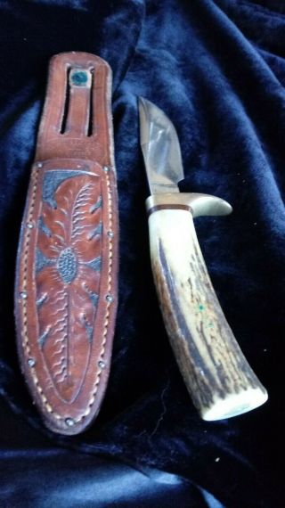 A J Williamson Bowie Knife With Tooled Sheath,  Circa 1880 To 1920