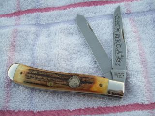 Schrade Usa Trapper Pretty Stag Handles 1982 Nkca Club Knife