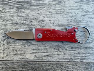 Supreme Sog Keytron Red Folding Knife Keychain Pocketknife