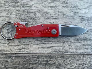 Supreme SOG Keytron Red Folding Knife Keychain Pocketknife 2
