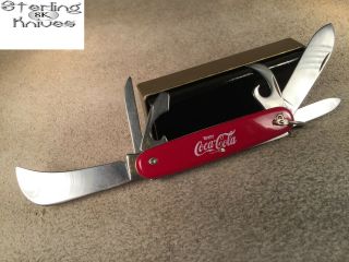 3 - 3/4 " Clsd Colonial Prov Usa Camp Scout Utility Folding Pocket Knife Coca - Cola