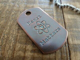 Steel Flame Heart Matters Copper Dog Tag Steelflame