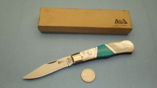 Camillus Usa Santa Fe Stoneworks Pearl / Wood Handle Folding Pocket Knife W/ Box