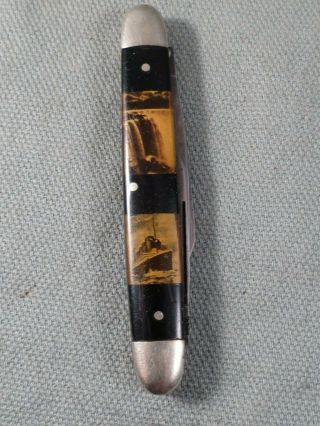 Aerial Cutlery,  A.  C.  M.  Co.  Picture Celluloid Knife,  Lady,  Cruise Ship,  Niagara Falls 2