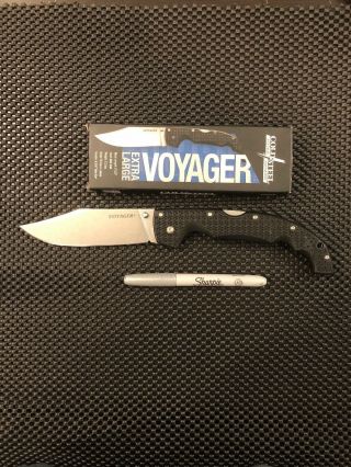 Cold Steel Extra Large Voyager Clip Point 5.  5 Inch Plain Edge Folding Knife
