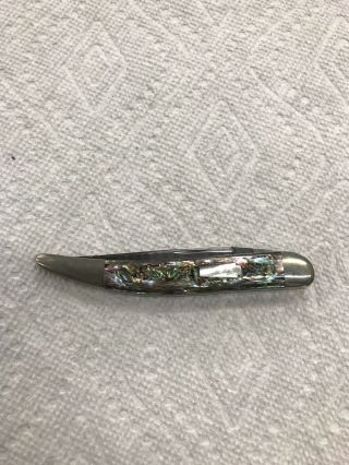 Schatt & Morgan 2003 Queen Collectors Abalone Mother Of Pearl Pocketknife Knives