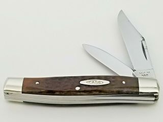1977 3 Dot Case Xx Usa 6292 Serpentine (texas) Jack Knife 4 " Brown Bone Handles