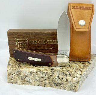Vintage Old Timer Schrade 510 T Lockback Folding Knife Pocket Knife & Sheath Usa