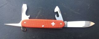 3 - 5/8 " Closed Victorinox Switzerland Stainless Rostfrei Knife Red Alox Handle
