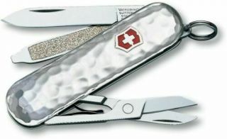 Victorinox Sterling Silver Classic Hammered 925 Swiss Army Pocket Knife