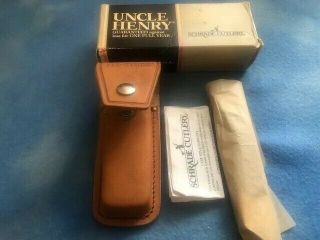 Schrade Uncle Henry Lb7 Bear Paw Lock - Back Folding Hunter Knife Usa 1980’s