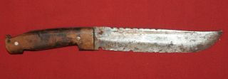 Vintage Hand Crafted Hunting Knife With Wooden Handle