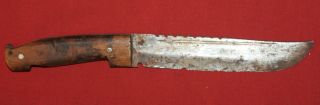 Vintage hand crafted hunting knife with wooden handle 2