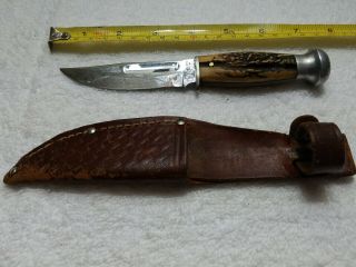 Old Vintage 1940 - 64 Case Xx Usa Stag Hunting Knife Model 557 W/sheath