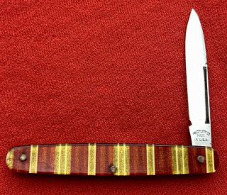 Vintage Pal Cutlery Co.  1 - Blade Jack Pocket Knife Candy Striped C.  1945 - 1953