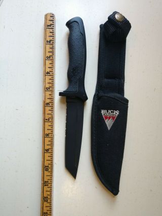 Vintage Buck 653 Usa Nighthawk Hunting/tactical/fixed Blade Knife With Sheath