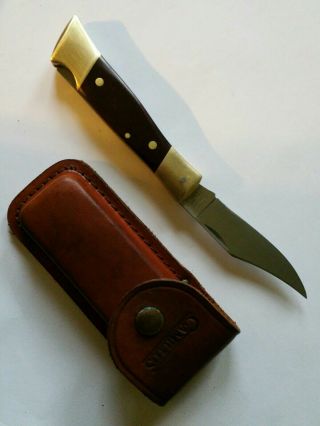 Vintage Camillus Ny Usa Jim Catfish Hunter 4 Stainless Steel Wood Pocket Knife