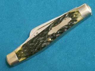 Nm Vintage Schrade Usa Tm - 1 Green Bone Farmers Jack Stockman Knife Knives Pocket